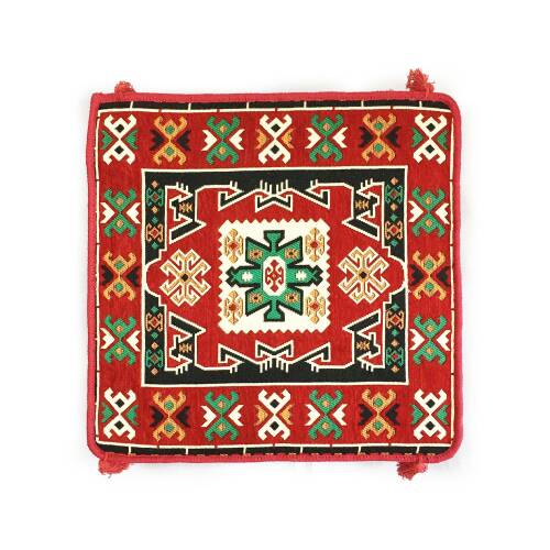 Shark Anatolia Şark Köşesi Masası Puf Bergama Kırmızı - 5