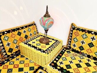 Shark Anatolia Şark Köşesi Masası Puf Katar Sarı - 5