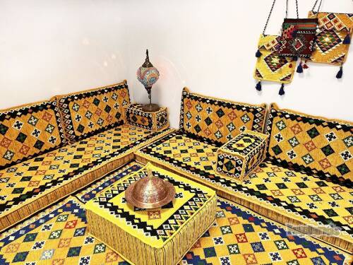 Shark Anatolia Şark Köşesi Masası Puf Katar Sarı - 6