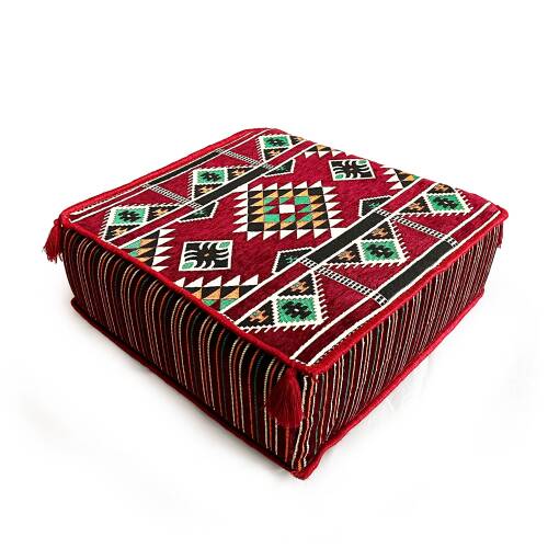 Shark Anatolia Şark Köşesi Masası Puf Kilim Bordo - 1