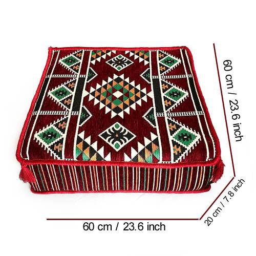Shark Anatolia Şark Köşesi Masası Puf Kilim Bordo - 2