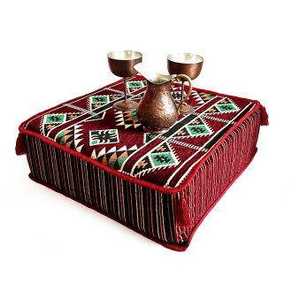 Shark Anatolia Şark Köşesi Masası Puf Kilim Bordo - 4