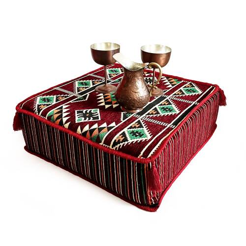 Shark Anatolia Şark Köşesi Masası Puf Kilim Bordo - 4