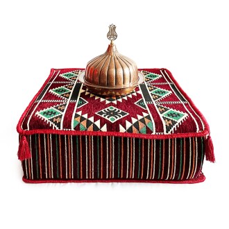 Shark Anatolia Şark Köşesi Masası Puf Kilim Bordo - 5