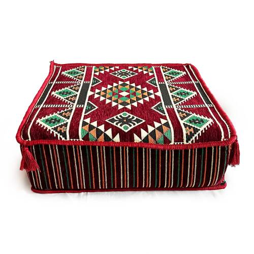 Shark Anatolia Şark Köşesi Masası Puf Kilim Bordo - 7
