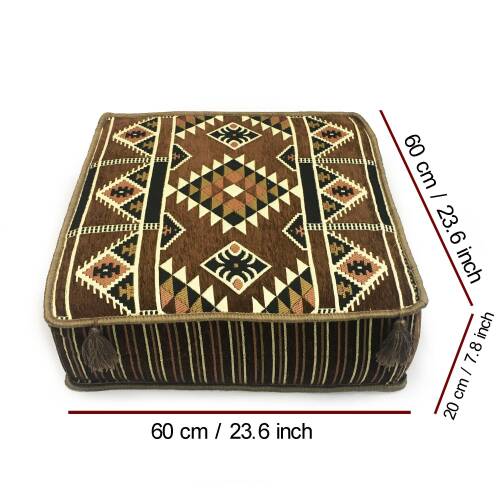 Shark Anatolia Şark Köşesi Masası Puf Kilim Kahve - 4