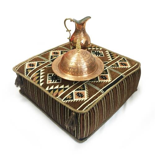 Shark Anatolia Şark Köşesi Masası Puf Kilim Kahve - 5