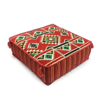 Shark Anatolia Şark Köşesi Masası Puf Kilim Kırmızı 