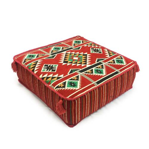 Shark Anatolia Şark Köşesi Masası Puf Kilim Kırmızı - 1
