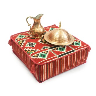 Shark Anatolia Şark Köşesi Masası Puf Kilim Kırmızı - 7