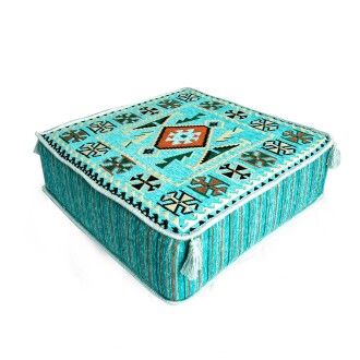 Shark Anatolia Şark Köşesi Masası Puf Kilim Turkuaz 