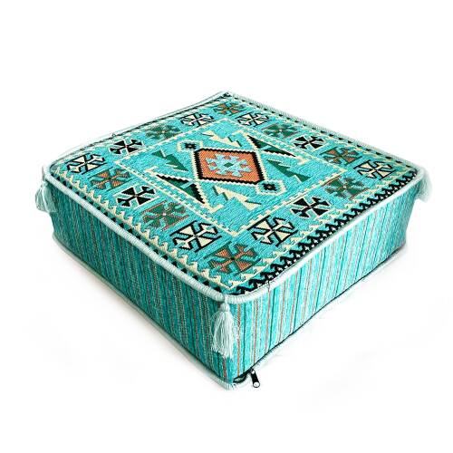 Shark Anatolia Şark Köşesi Masası Puf Kilim Turkuaz - 3
