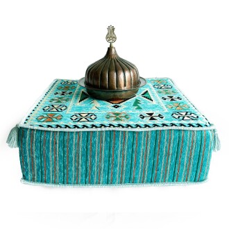 Shark Anatolia Şark Köşesi Masası Puf Kilim Turkuaz - 5