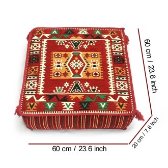 Shark Anatolia Şark Köşesi Masası Puf Milas Kırmızı - 4