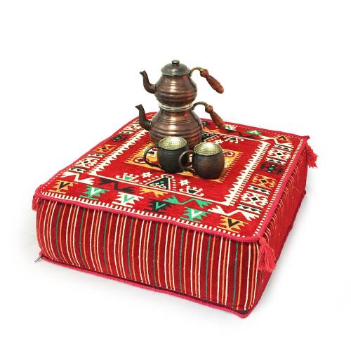 Shark Anatolia Şark Köşesi Masası Puf Milas Kırmızı - 6