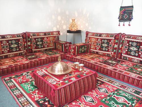 Shark Anatolia Şark Köşesi Masası Puf Milas Kırmızı - 8