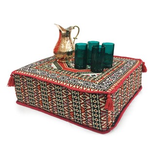 Shark Anatolia Şark Köşesi Masası Puf Oryantal Kırmızı - 5