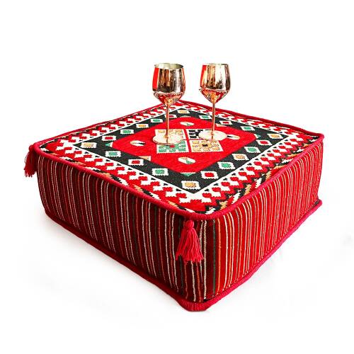 Shark Anatolia Şark Köşesi Masası Puf Ürgüp Kırmızı - 6