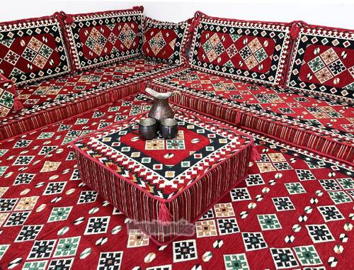 Shark Anatolia Şark Köşesi Masası Puf Ürgüp Kırmızı - 7