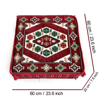 Shark Anatolia Şark Köşesi Masası Puf Yörük Bordo - 4