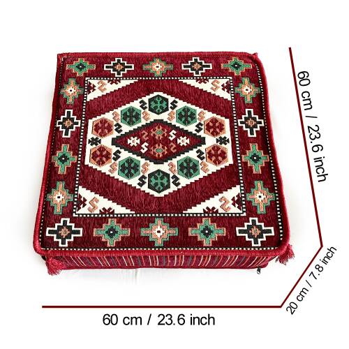 Shark Anatolia Şark Köşesi Masası Puf Yörük Bordo - 4