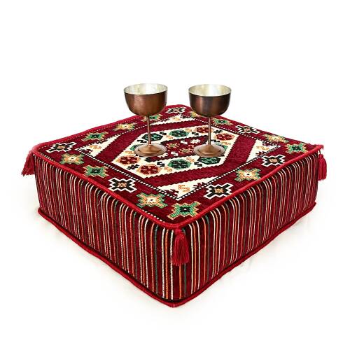 Shark Anatolia Şark Köşesi Masası Puf Yörük Bordo - 5