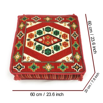 Shark Anatolia Şark Köşesi Masası Puf Yörük Kırmızı - 4