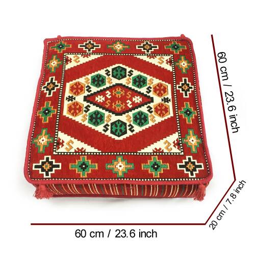 Shark Anatolia Şark Köşesi Masası Puf Yörük Kırmızı - 4