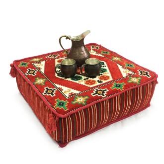 Shark Anatolia Şark Köşesi Masası Puf Yörük Kırmızı - 7