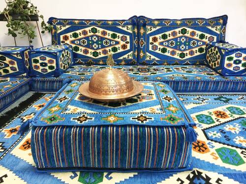 Shark Anatolia Şark Köşesi Masası Puf Yörük Mavi - 7