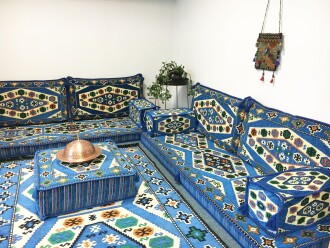 Shark Anatolia Şark Köşesi Masası Puf Yörük Mavi - 8