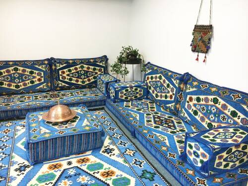 Shark Anatolia Şark Köşesi Masası Puf Yörük Mavi - 8