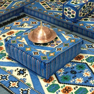 Shark Anatolia Şark Köşesi Masası Puf Yörük Mavi - 9