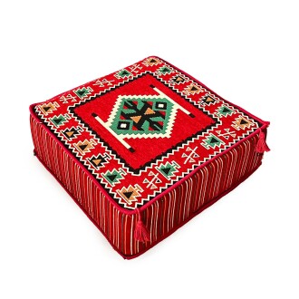 Shark Anatolia Şark Köşesi Masası Puf Zeugma Kırmızı 