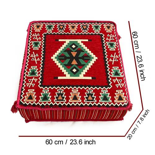 Shark Anatolia Şark Köşesi Masası Puf Zeugma Kırmızı - 2