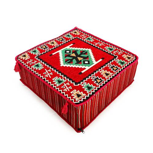 Shark Anatolia Şark Köşesi Masası Puf Zeugma Kırmızı - 3