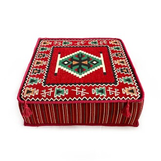 Shark Anatolia Şark Köşesi Masası Puf Zeugma Kırmızı - 8