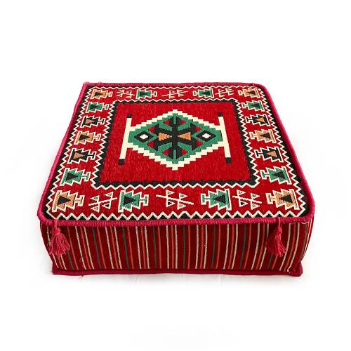 Shark Anatolia Şark Köşesi Masası Puf Zeugma Kırmızı - 8