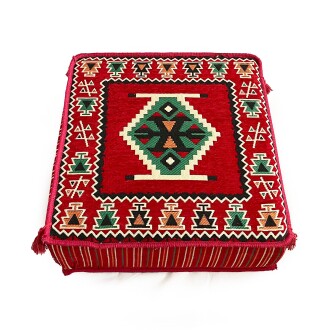 Shark Anatolia Şark Köşesi Masası Puf Zeugma Kırmızı - 9