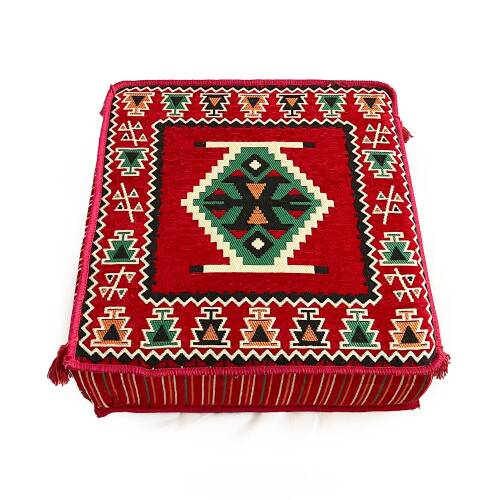 Shark Anatolia Şark Köşesi Masası Puf Zeugma Kırmızı - 9