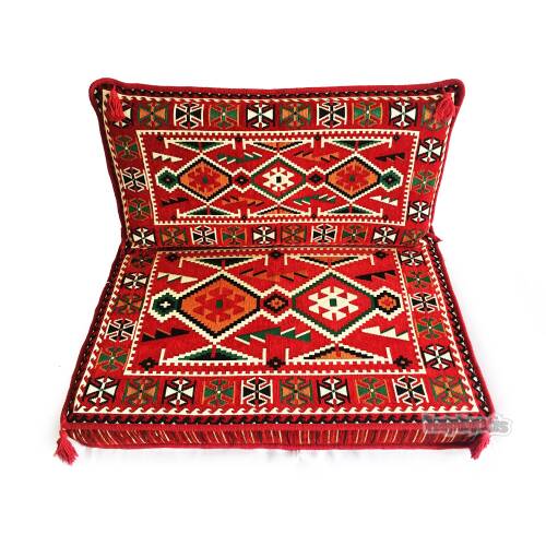 Shark Anatolia Şark Köşesi Tek Kişilik Sedir Takımı Kırmızı - 7