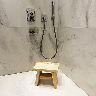 Shark Anatolia Sedir Ahşap Banyo Taburesi Oturak M boy -DEFOLU ( H:25.5CM) - 3