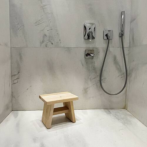 Shark Anatolia Sedir Ahşap Banyo Taburesi Oturak M boy -DEFOLU ( H:25.5CM) - 5