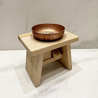 Shark Anatolia Sedir Ahşap Banyo Taburesi Oturak M boy -DEFOLU ( H:25.5CM) - 8