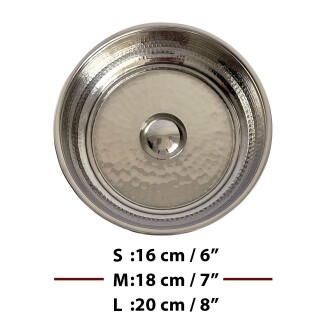 Shark Anatolia Sedir Ahşap Banyo Taburesi Oturak ve Beyaz Bakır Hamam Tası Seti - 4