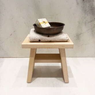 Shark Anatolia Sedir Ahşap Banyo Taburesi Oturak ve Oksit Bakır Hamam Tası Seti - 5