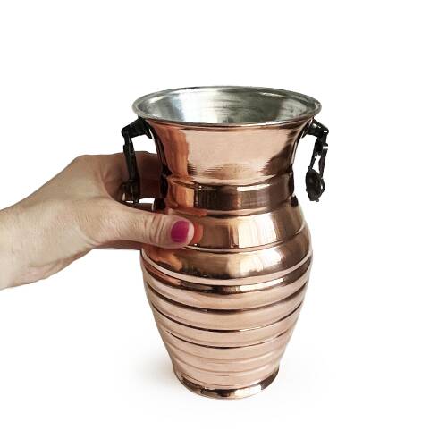 Shark Anatolia Sümbüllü Bakır Kulplu Vazo - 5