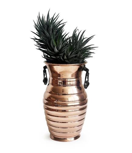 Shark Anatolia Sümbüllü Bakır Kulplu Vazo - 6