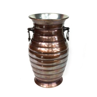 Shark Anatolia Sümbüllü Bakır Kulplu Vazo Oksit - 2