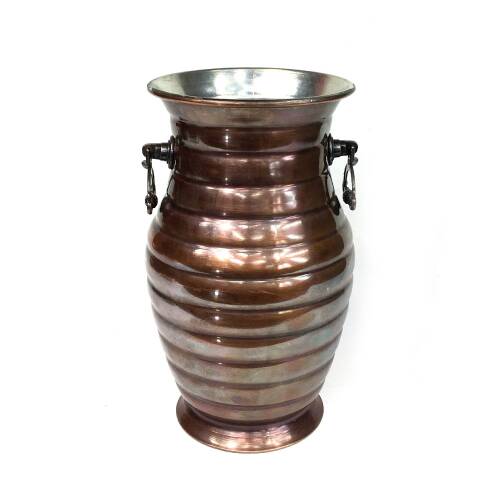 Shark Anatolia Sümbüllü Bakır Kulplu Vazo Oksit - 2